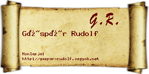 Gáspár Rudolf névjegykártya