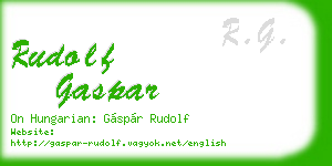 rudolf gaspar business card